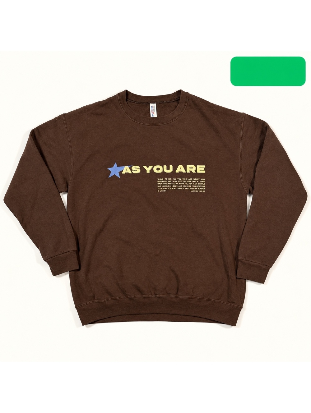 JERZEES Brown As You Are Scripture Sweatshirt Size L